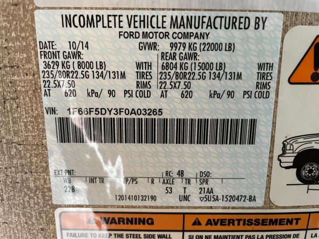 2015 FORD F53 1F66F5DY3F0A03265