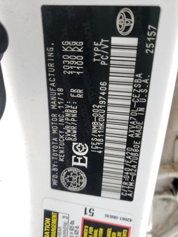 2019 TOYOTA CAMRY L - 4T1B11HK0KU197406