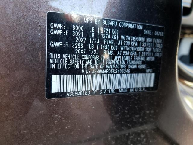 2019 SUBARU ASCENT TOU 4S4WMARD5K3406346