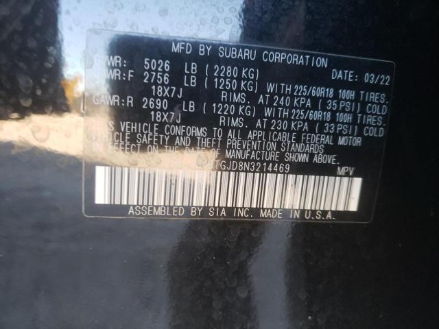2022 SUBARU OUTBACK ON 4S4BTGJD8N3214469