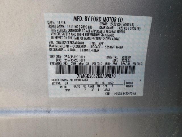 2FMGK5C82KBA09870 Ford FLEX SEL