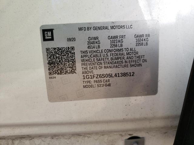 2020 CHEVROLET BOLT 1G1FZ6S05L4138512