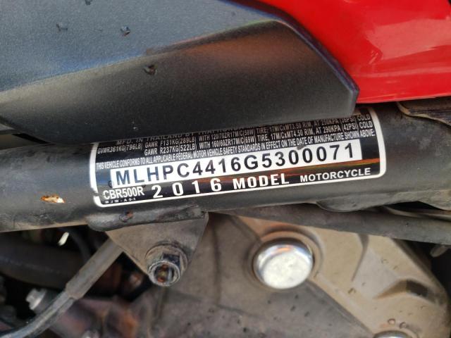2016 HONDA CBR500 R MLHPC4416G5300071