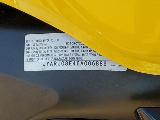 2006 YAMAHA FZ6 S JYARJ08E46A006886