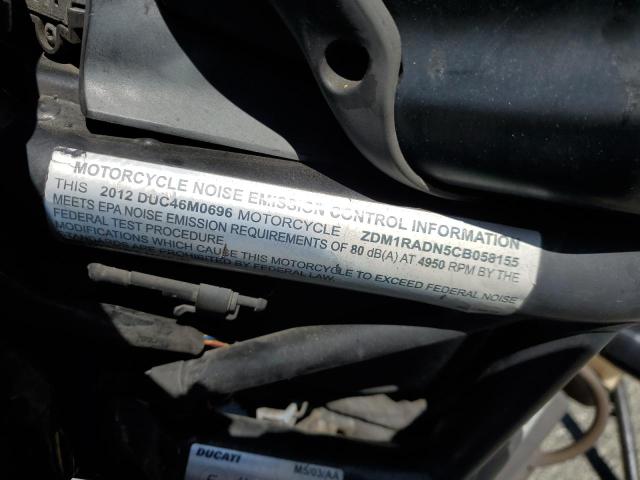 2012 DUCATI MONSTER 69 ZDM1RADN5CB058155