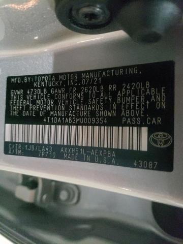 2021 TOYOTA AVALON LIM 4T1DA1AB3MU009354