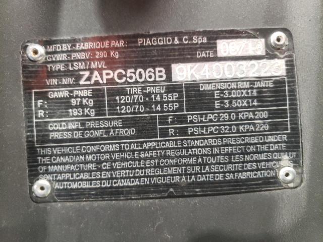 2019 PIAGGIO TYPHOON 50 ZAPC506B9K4003223