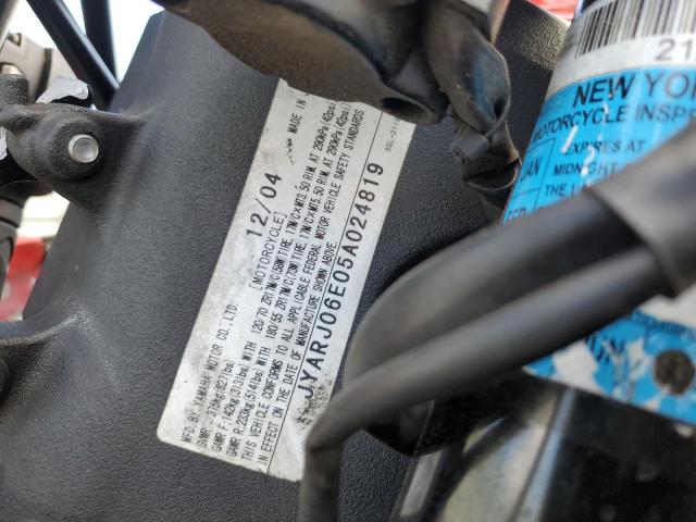 2005 YAMAHA YZFR6 L JYARJ06E05A024819