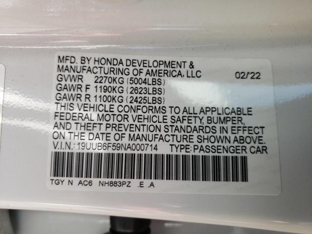 19UUB6F59NA000714 Acura Tlx Tech A