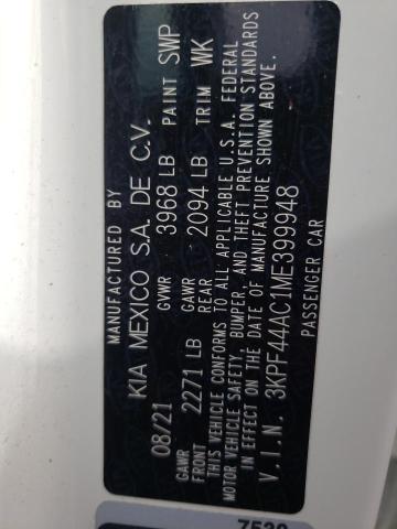 3KPF44AC1ME399948 KIA FORTE GT