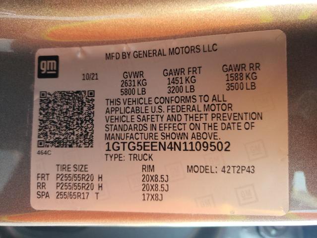 2022 GMC CANYON DEN 1GTG5EEN4N1109502