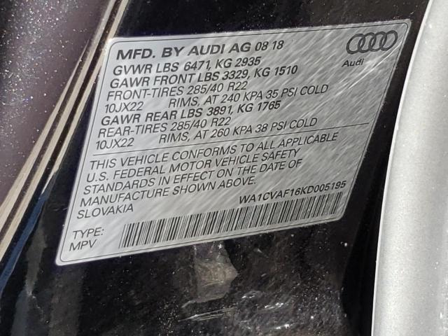 2019 AUDI Q8 PRESTIG WA1CVAF16KD005195