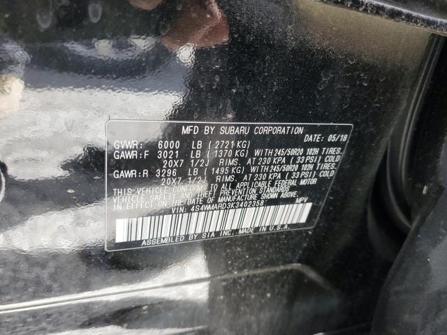 2019 SUBARU ASCENT TOU 4S4WMARD3K3402358