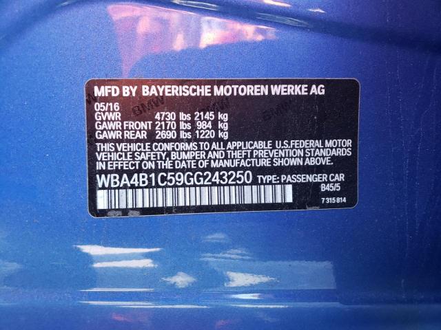 2016 BMW 435 I GRAN WBA4B1C59GG243250