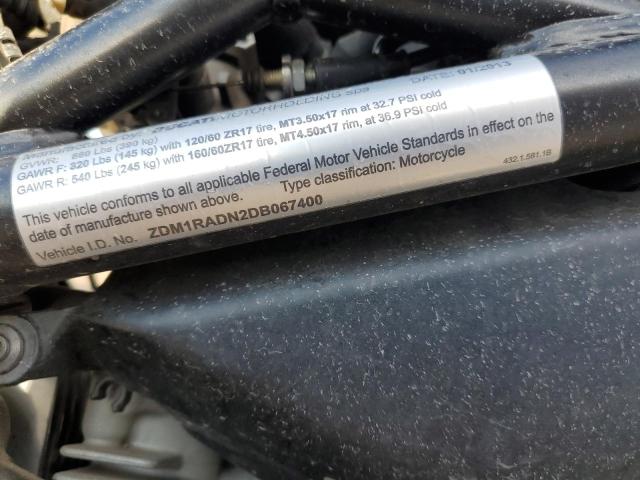 2013 DUCATI MONSTER 69 ZDM1RADN2DB067400
