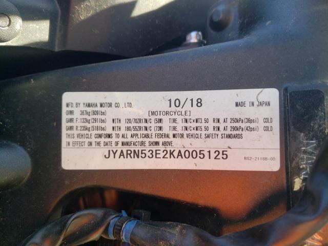 2019 YAMAHA MT09 - JYARN53E2KA005125