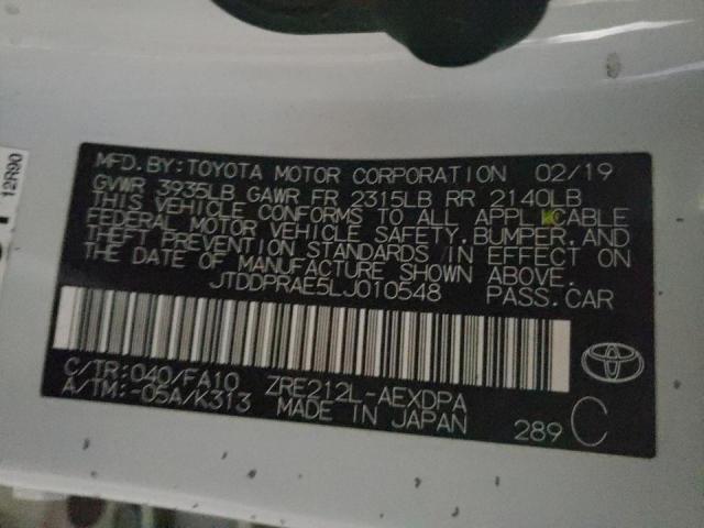 2020 TOYOTA COROLLA L - JTDDPRAE5LJ010548