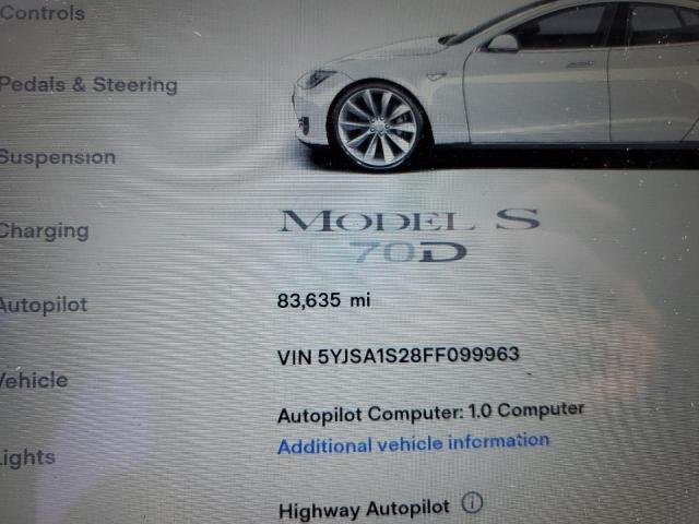 2015 TESLA MODEL S 70 5YJSA1S28FF099963