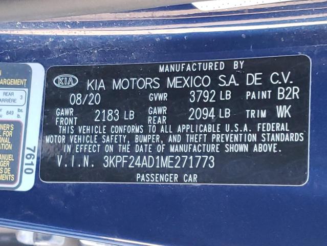 3KPF24AD1ME271773 KIA FORTE FE