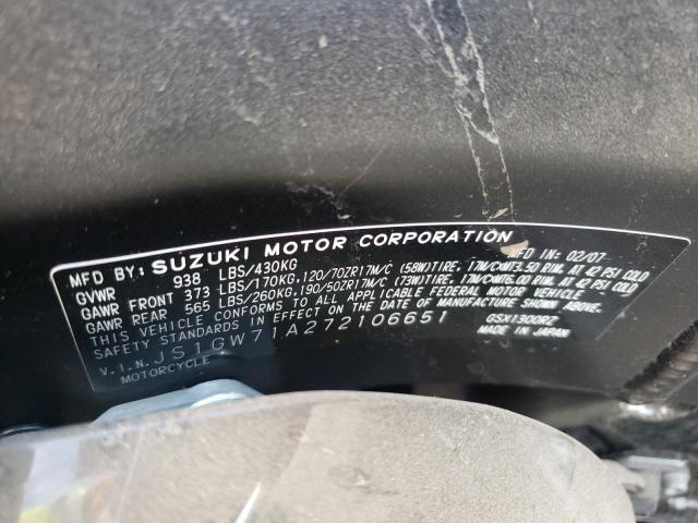 2007 SUZUKI GSX1300 RZ JS1GW71A272106651