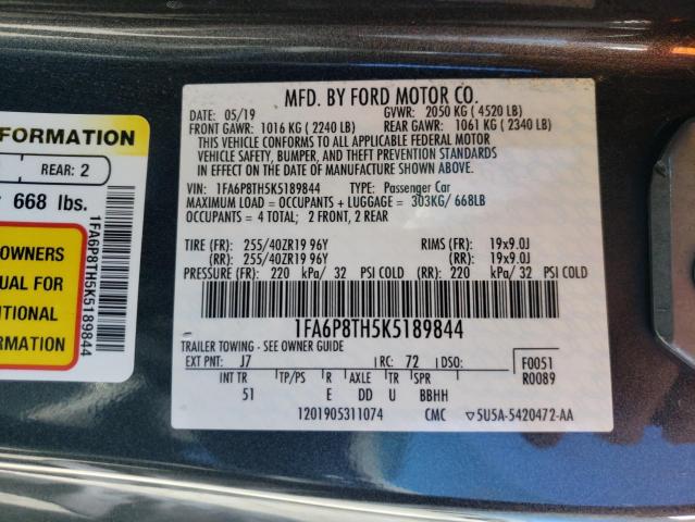 1FA6P8TH5K5189844 2019 FORD MUSTANG - Image 10