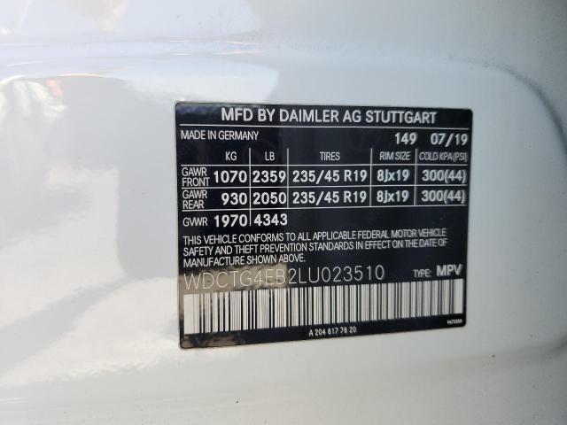 2020 MERCEDES-BENZ GLA 250 - WDCTG4EB2LU023510