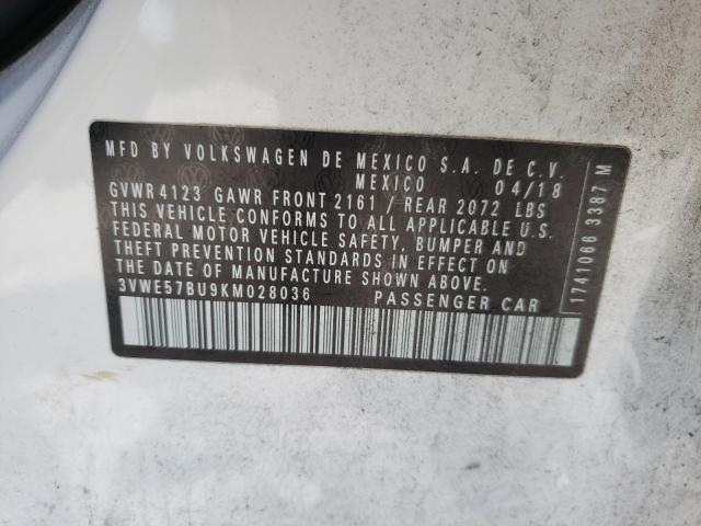 2019 VOLKSWAGEN JETTA SEL - 3VWE57BU9KM028036