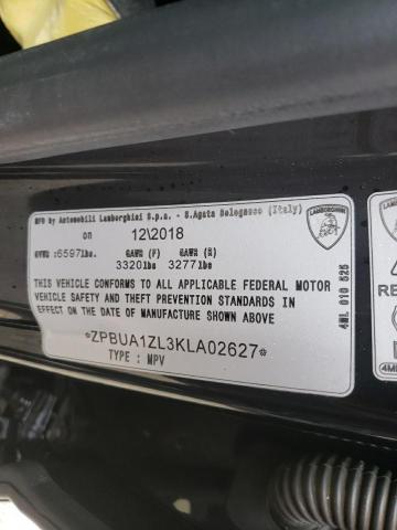 2019 LAMBORGHINI URUS ZPBUA1ZL3KLA02627
