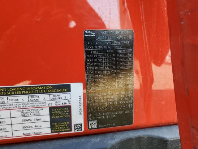 2020 JAGUAR I-PACE S SADHB2S13L1F79411