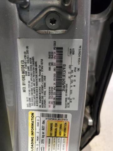 3FA6P0D91JR137910 2018 FORD FUSION, photo no. 10