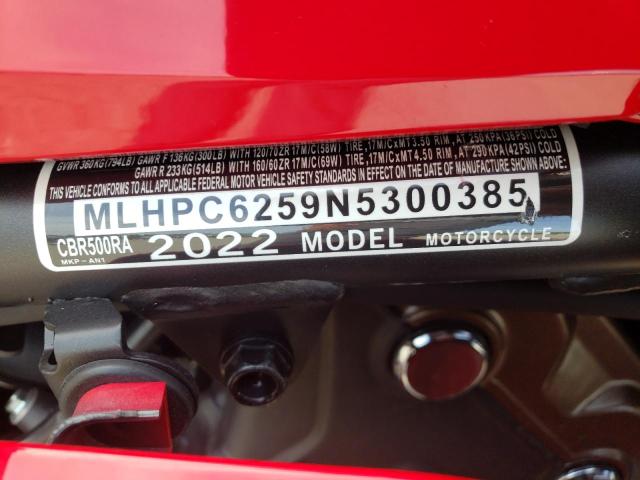 2022 HONDA CBR500 RA MLHPC6259N5300385