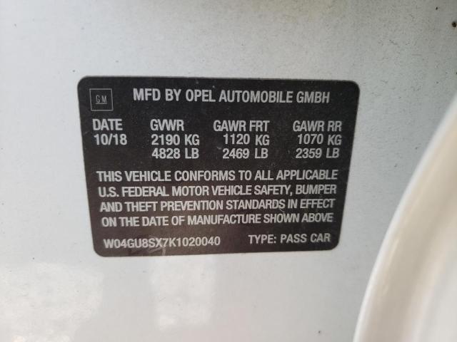 2019 BUICK REGAL TOUR W04GU8SX7K1020040