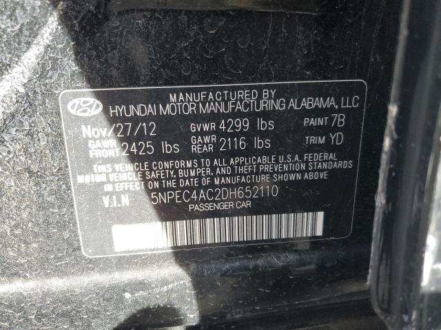 VIN 5NPEC4AC2DH652110 2013 HYUNDAI SONATA no.10