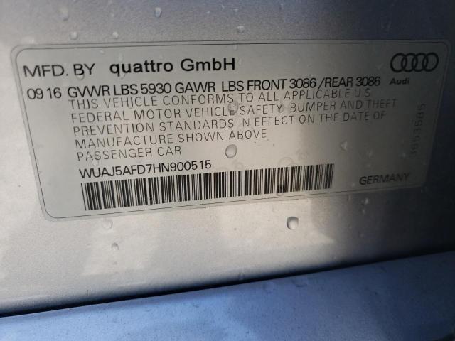 2017 AUDI S8 PLUS QU WUAJ5AFD7HN900515