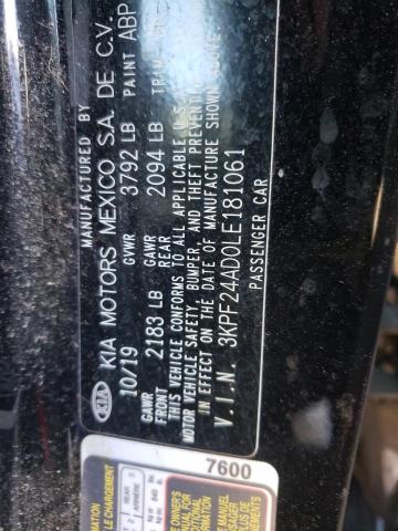 3KPF24AD0LE181061 KIA FORTE FE