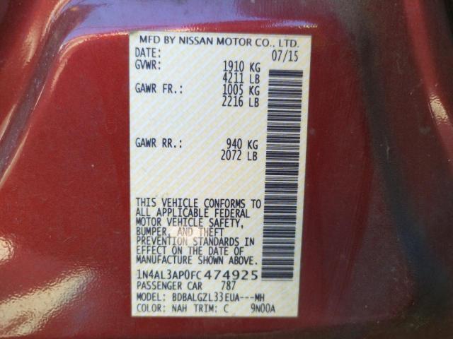 1N4AL3AP0FC474925 Nissan ALTIMA 2.5