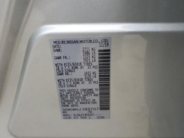 5N1DR2BM1LC589707 Nissan Pathfinder Sv