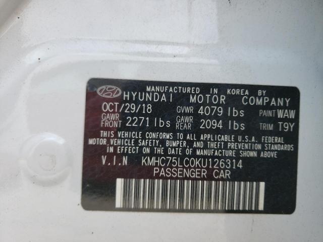 2019 HYUNDAI IONIQ SEL - KMHC75LC0KU126314