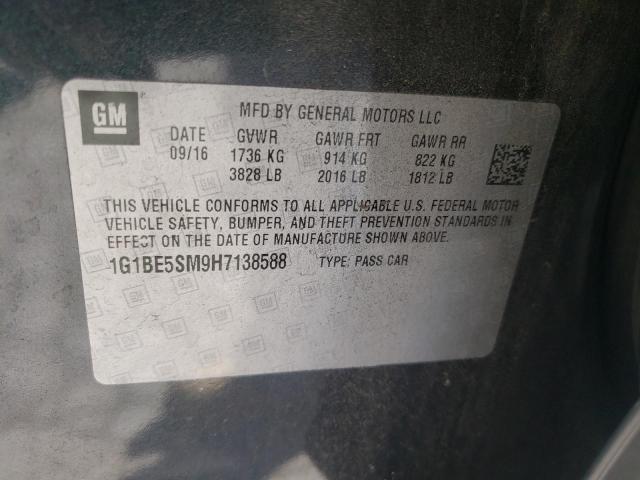 2017 CHEVROLET CRUZ 1G1BE5SM9H7138588