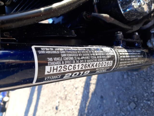 2019 HONDA VT1300 CX JH2SC6126KK400260