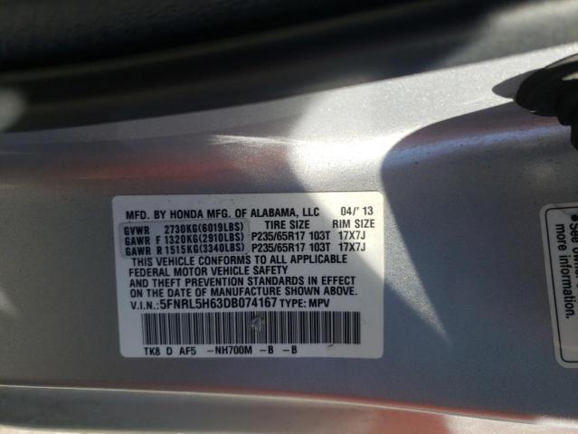 VIN 5FNRL5H63DB074167 2013 HONDA ODYSSEY no.10