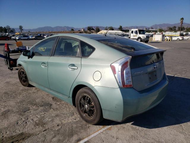 VIN: JTDKN3DU6F1877460 Auction: COPART Lot: 60894762 Location: CA - SUN VALLEY JTDKN3DU6F1877460 TOYOTA PRIUS 2015 GREEN Photo 3