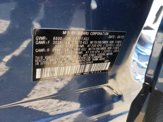 2022 SUBARU ASCENT TOU 4S4WMARD0N3438965