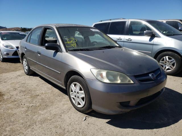 Salvage cars for sale from Copart San Martin, CA: 2005 Honda Civic DX V