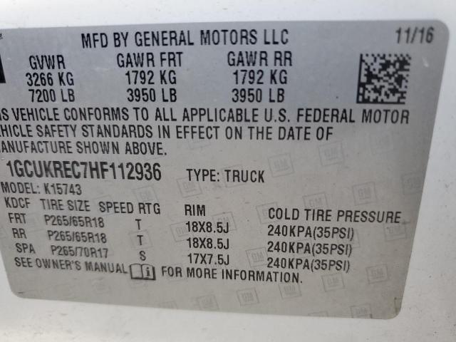 2017 CHEVROLET SILV1500 4 1GCUKREC7HF112936