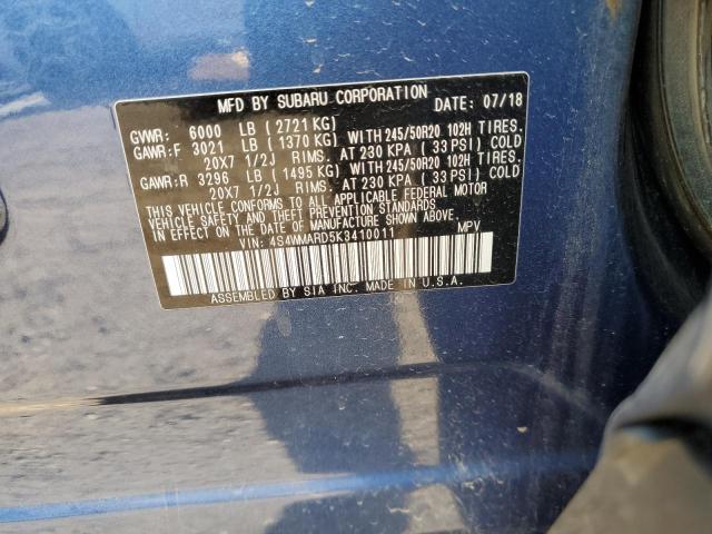 2019 SUBARU ASCENT TOU 4S4WMARD5K3410011