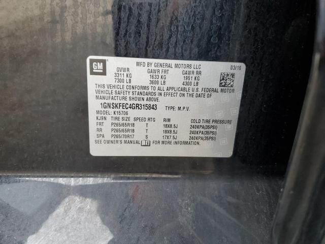 2016 CHEVROLET TAHOE SPEC 1GNSKFEC4GR315843