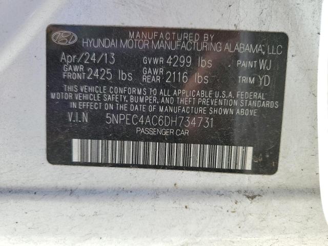 VIN 5NPEC4AC6DH734731 2013 HYUNDAI SONATA no.10