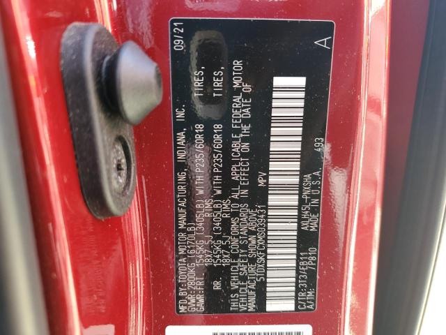 2021 TOYOTA SIENNA XSE 5TDXSKFCXMS039431