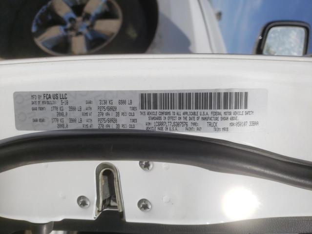 2018 DODGE RAM 1C6RR7LT7JS307576